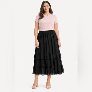 ❤️ like new - Black Ruffle Maxi Skirt